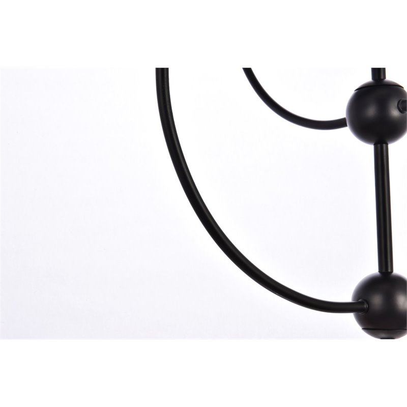 Living District Lennon 4-Light Mid-Century Metal Pendant in Black and White