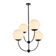 Living District Lennon 4-Light Mid-Century Metal Pendant in Black and White