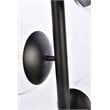 Living District Wells 4-Light Mid-Century Metal Pendant in Black and Clear