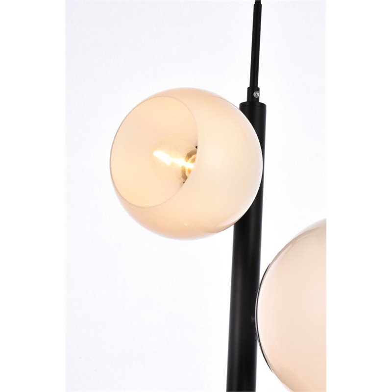 Living District Wells 4-Light Mid-Century Metal Pendant in Black and White