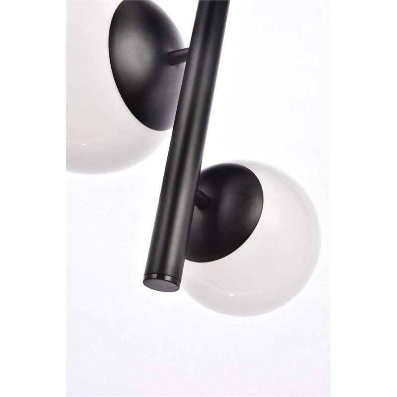 Living District Wells 4-Light Mid-Century Metal Pendant in Black and White