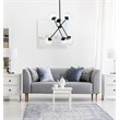 Living District Axl 6-Light Mid-Century Metal Pendant in Black and Clear