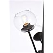 Living District Axl 6-Light Mid-Century Metal Pendant in Black and Clear