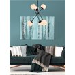 Living District Axl 6-Light Mid-Century Metal Pendant in Black and White