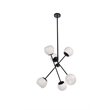 Living District Axl 6-Light Mid-Century Metal Pendant in Black and White