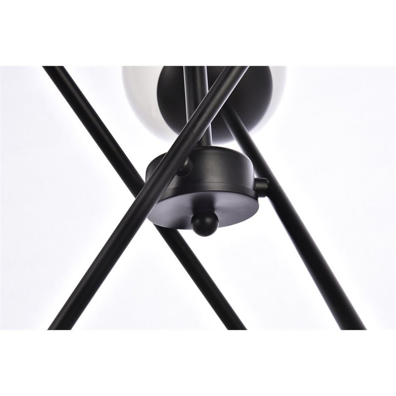 Living District Axl 6-Light Mid-Century Metal Pendant in Black and White