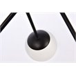 Living District Axl 6-Light Mid-Century Metal Pendant in Black and White