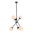 Living District Axl 6-Light Mid-Century Metal Pendant in Black and White