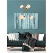 Living District Axl 6-Light Mid-Century Metal Pendant in Brass and White
