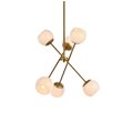 Living District Axl 6-Light Mid-Century Metal Pendant in Brass and White