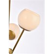Living District Axl 6-Light Mid-Century Metal Pendant in Brass and White