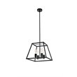 Living District Declan 4-Light Farmhouse Metal Pendant in Black Finish