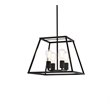 Living District Declan 4-Light Farmhouse Metal Pendant in Black Finish