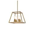 Living District Declan 4-Light Farmhouse Metal Pendant in Brass Finish