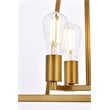 Living District Declan 4-Light Farmhouse Metal Pendant in Brass Finish