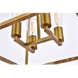 Living District Declan 4-Light Farmhouse Metal Pendant in Brass Finish