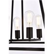 Living District Declan 4-Light Farmhouse Metal Pendant in Black Finish