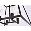 Living District Declan 4-Light Farmhouse Metal Pendant in Black Finish
