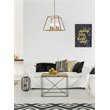 Living District Declan 4-Light Farmhouse Metal Pendant in Brass Finish
