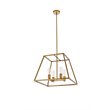 Living District Declan 4-Light Farmhouse Metal Pendant in Brass Finish