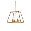 Living District Declan 4-Light Farmhouse Metal Pendant in Brass Finish