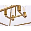 Living District Declan 4-Light Farmhouse Metal Pendant in Brass Finish
