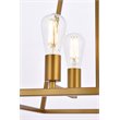 Living District Declan 4-Light Farmhouse Metal Pendant in Brass Finish