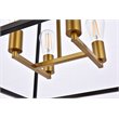 Living District Declan 4-Light Farmhouse Metal Pendant in Black and Brass Finish