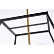 Living District Declan 4-Light Farmhouse Metal Pendant in Black and Brass Finish