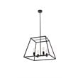 Living District Declan 4-Light Farmhouse Metal Pendant in Black