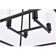 Living District Declan 4-Light Farmhouse Metal Pendant in Black