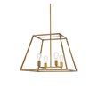 Living District Declan 4-Light Farmhouse Metal Pendant in Brass