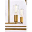 Living District Declan 4-Light Farmhouse Metal Pendant in Brass