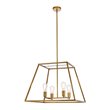 Living District Declan 4-Light Farmhouse Metal Pendant in Brass