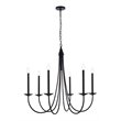 Living District Cohen 6-Light Mid-Century Metal Pendant in Black Finish