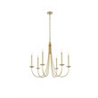 Living District Cohen 6-Light Mid-Century Metal Pendant in Brass Finish