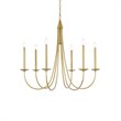 Living District Cohen 6-Light Mid-Century Metal Pendant in Brass Finish