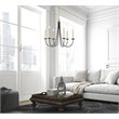 Living District Cohen 6-Light Mid-Century Metal Pendant in Black/Brass Finish