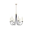 Living District Cohen 6-Light Mid-Century Metal Pendant in Black/Brass Finish