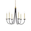 Living District Cohen 6-Light Mid-Century Metal Pendant in Black/Brass Finish