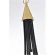 Living District Cohen 6-Light Mid-Century Metal Pendant in Black/Brass Finish