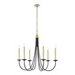 Living District Cohen 6-Light Mid-Century Metal Pendant in Black/Brass Finish