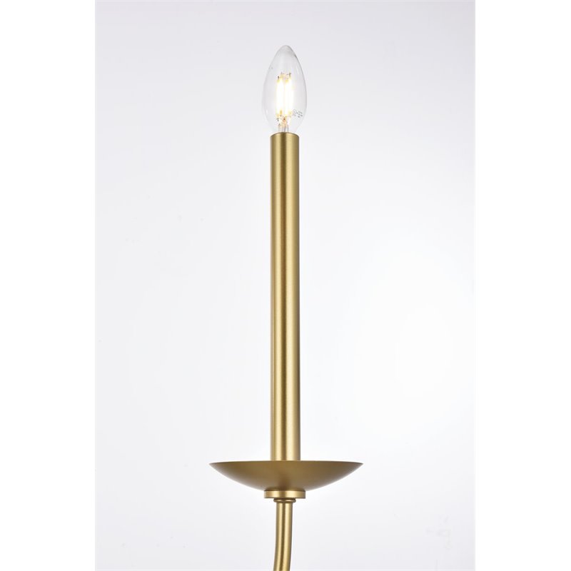 Living District Cohen 6-Light Mid-Century Metal Pendant in Brass Finish