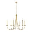 Living District Cohen 6-Light Mid-Century Metal Pendant in Brass Finish