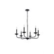 Living District Cohen 6-Light Mid-Century Metal Pendant in Black Finish