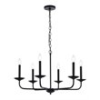 Living District Cohen 6-Light Mid-Century Metal Pendant in Black Finish