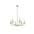 Living District Cohen 6-Light Mid-Century Style Metal Pendant in Brass Finish