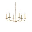 Living District Cohen 6-Light Mid-Century Style Metal Pendant in Brass Finish