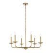 Living District Cohen 6-Light Mid-Century Style Metal Pendant in Brass Finish