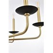 Living District Cohen 6-Light Mid-Century Style Metal Pendant in Black/Brass